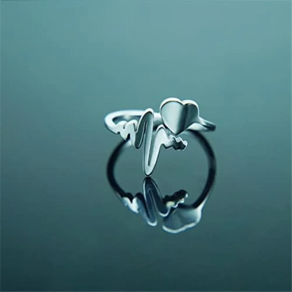 Silver Rings Set 8 Pack Stainless Steel for Women Silver Aesthetic Jewelry